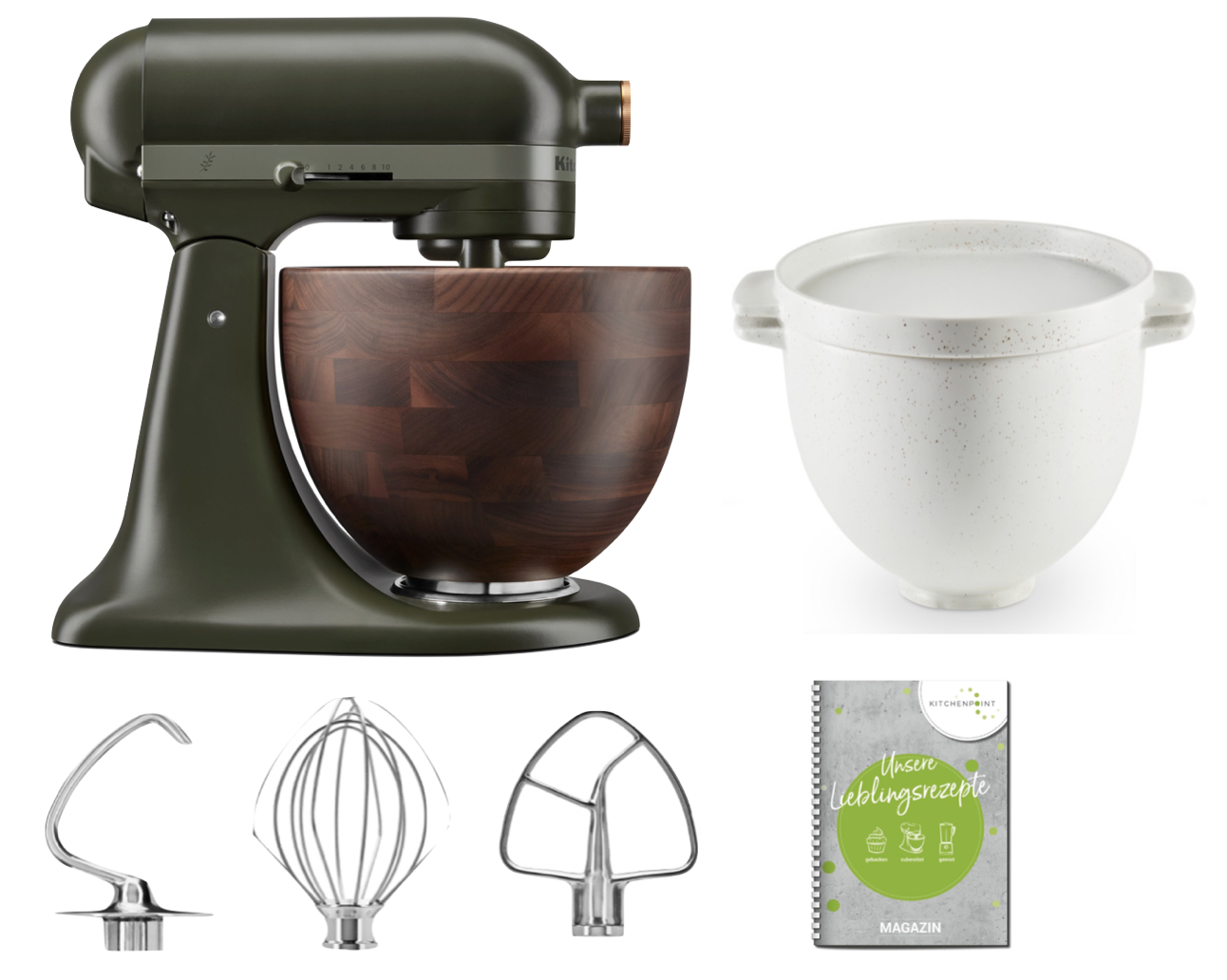 KitchenAid Küchenmaschine 180 Evergreen - Brotback Set