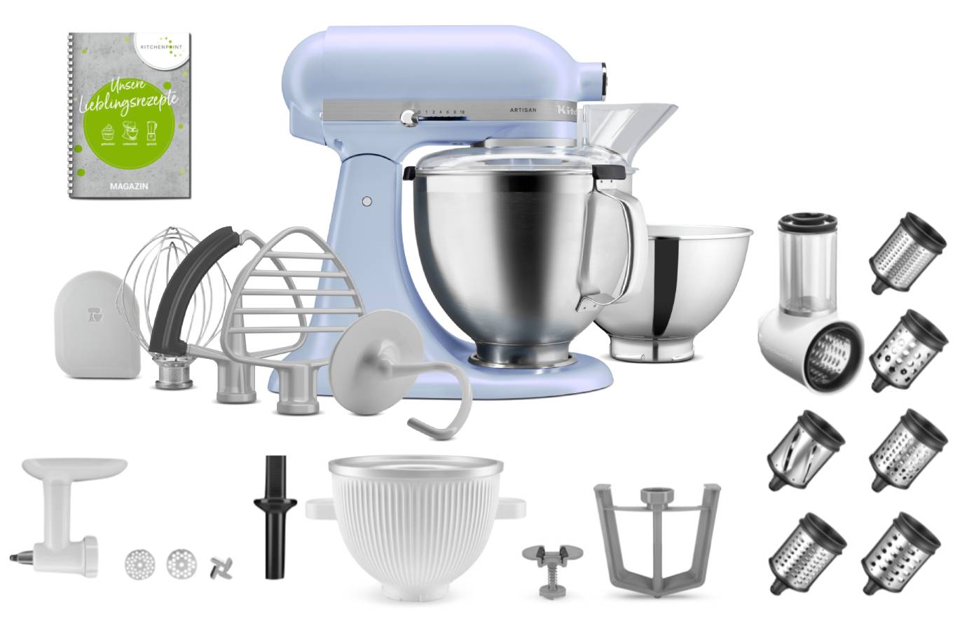 KitchenAid Küchenmaschine 195 Blue Salt - Mega Set