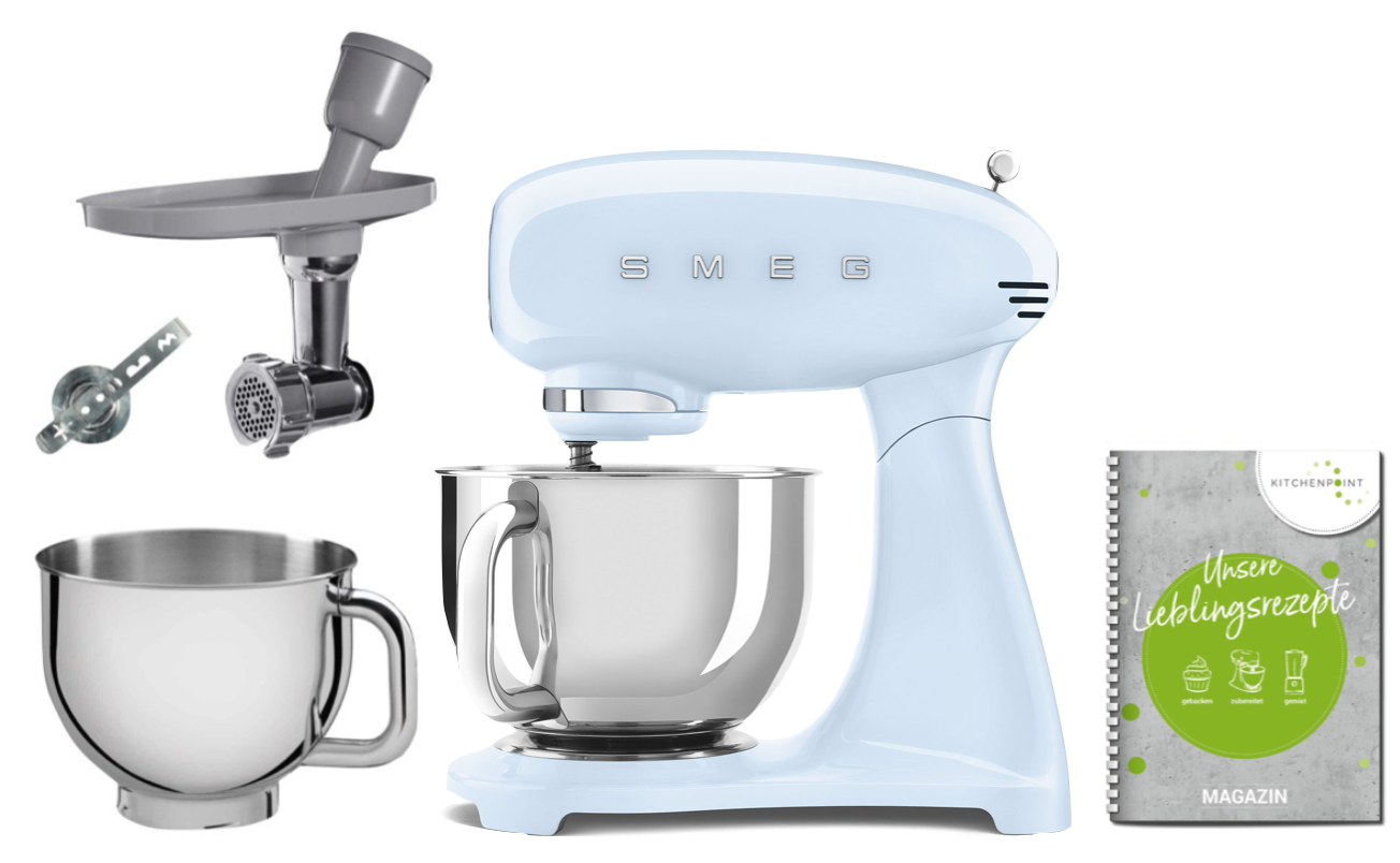 SMEG Küchenmaschine SMF03 Vollfarbe - Back Mega Set Pastellblau