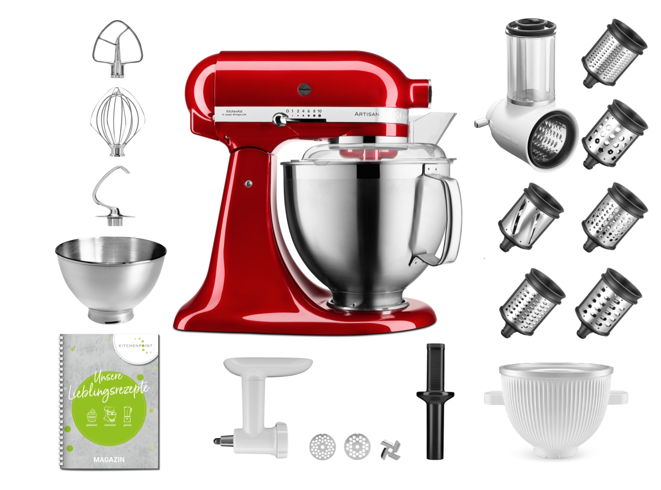 KitchenAid Küchenmaschine 185 Mega Set Candy Apple