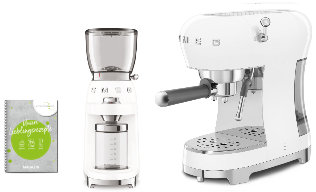 SMEG Espressomaschine Set weiss