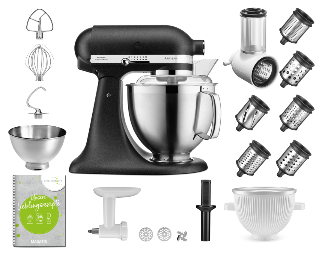KitchenAid Küchenmaschine 185 Mega Set Imperial Schwarz