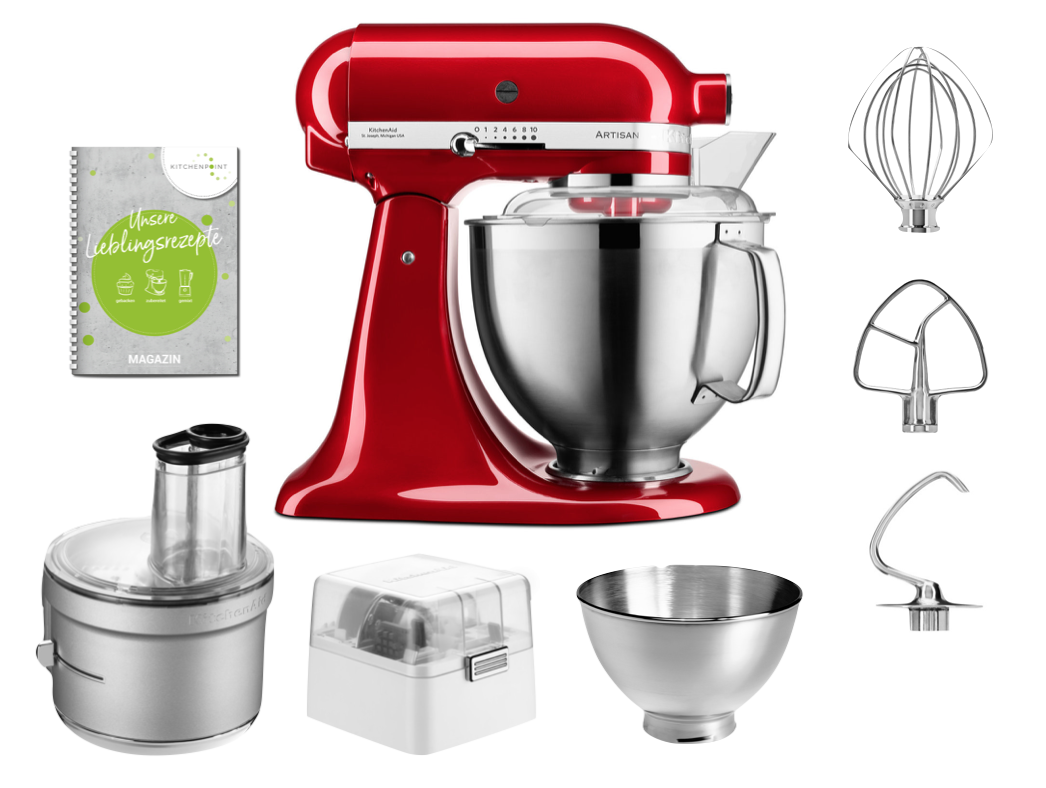 KitchenAid Küchenmaschine 185 Foodprocessor Set Candy Apple