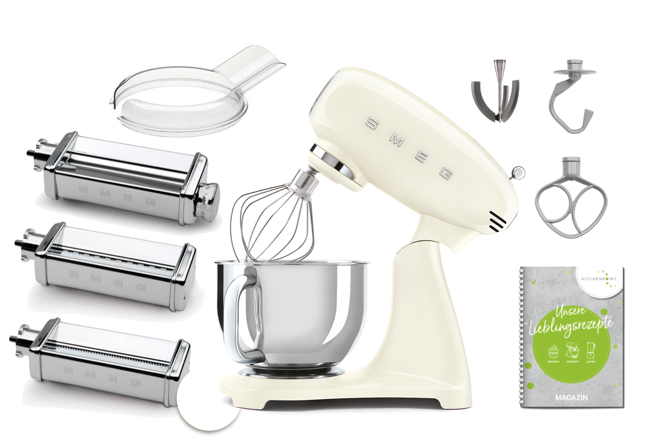 SMEG Küchenmaschine SMF03 Vollfarbe - Pasta Set Creme