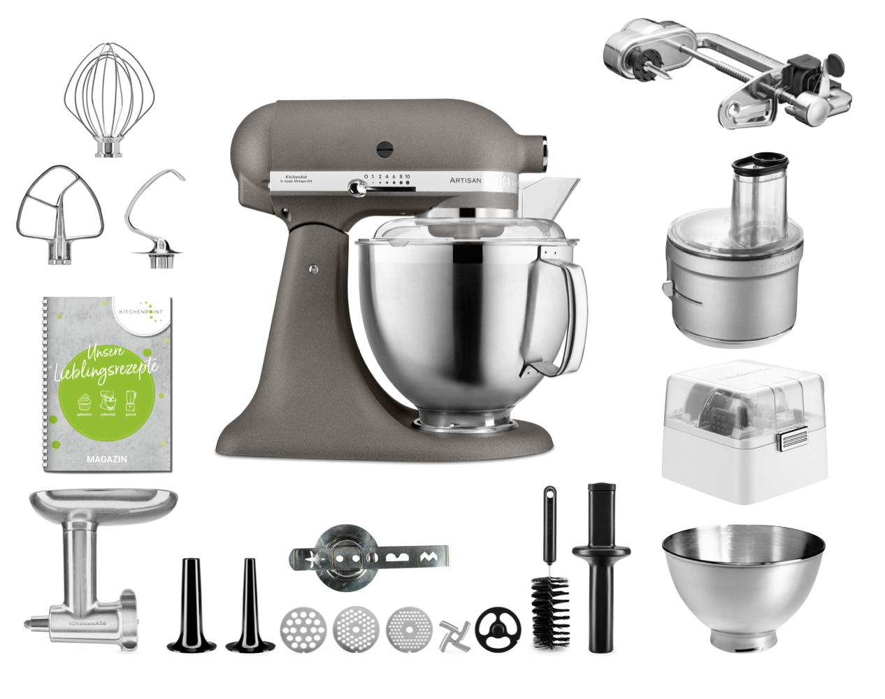 KitchenAid Küchenmaschine 185 Gourmet Set Grau