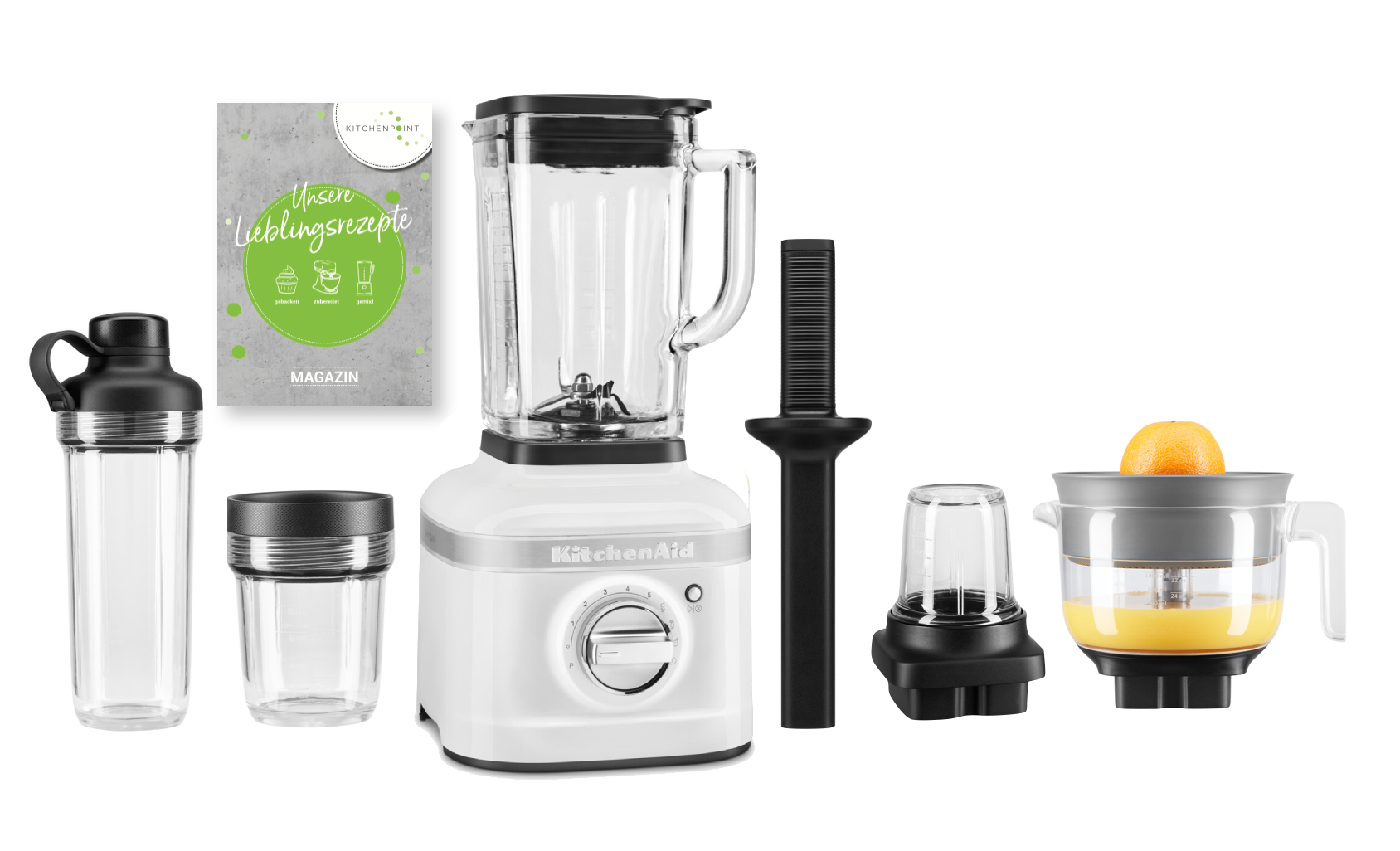 KitchenAid Komplett Set Weiß - K400 Blender