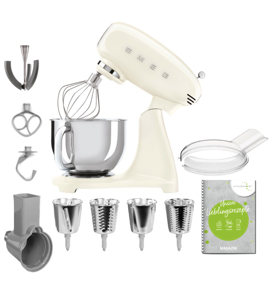 SMEG Küchenmaschine SMF03 Vollfarbe - Gemüse Set Creme