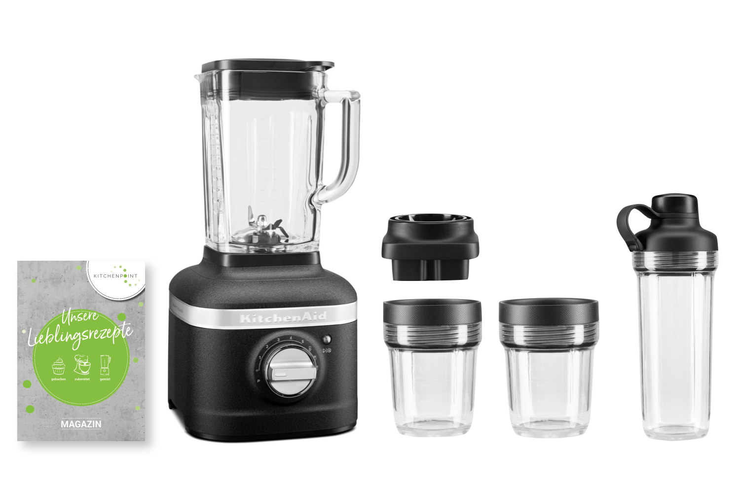 KitchenAid K400 Blender Smoothie Set Imperial Schwarz