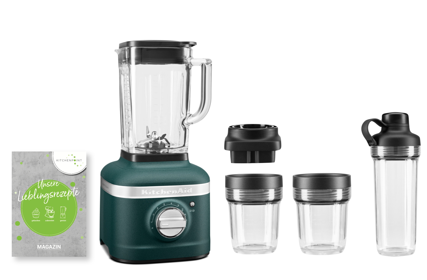KitchenAid K400 Blender Smoothie Set Pebbled Palm