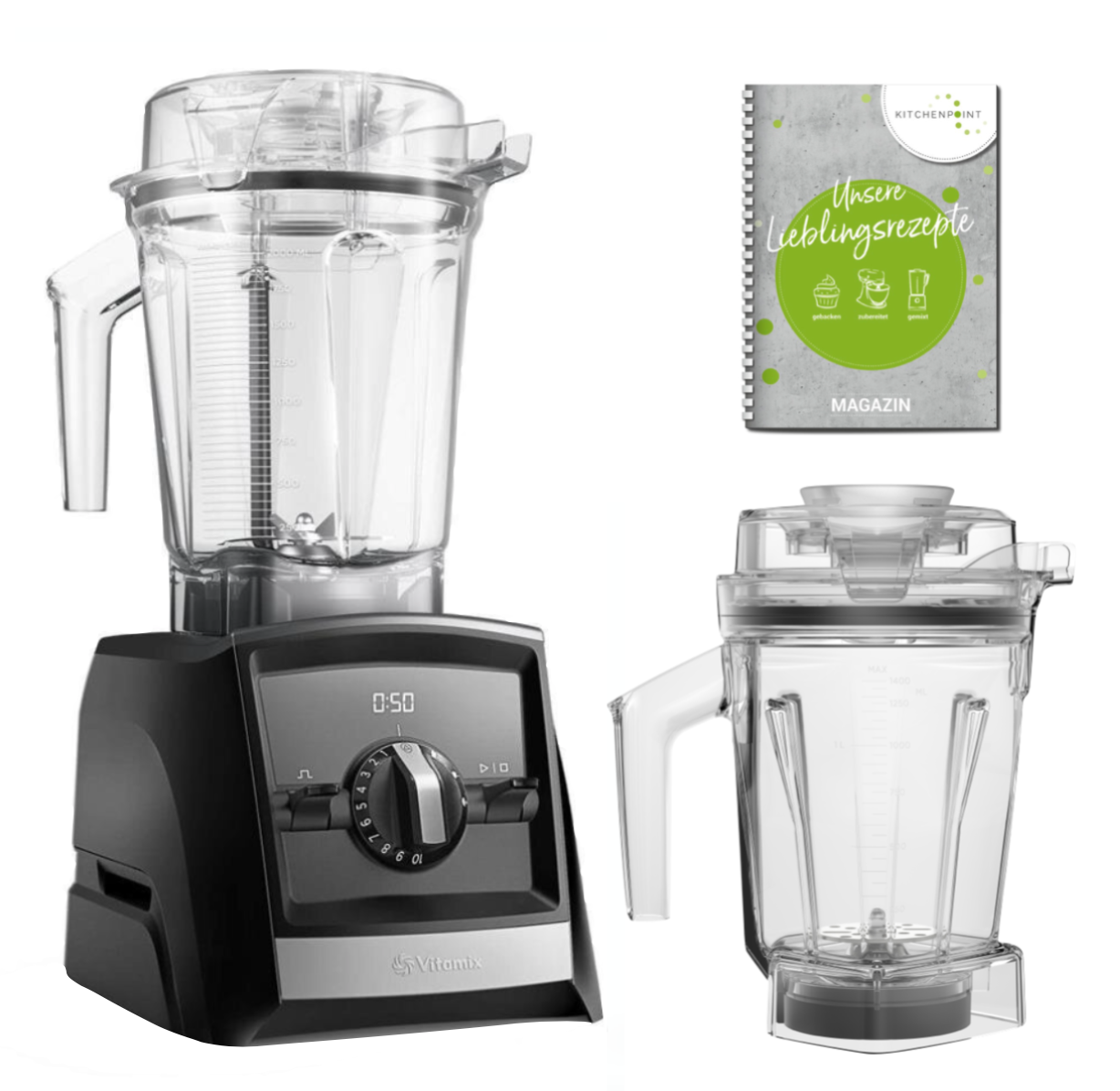 Vitamix ASCENT Mixer A2500i Aer Disc Behälter Set - Schwarz 