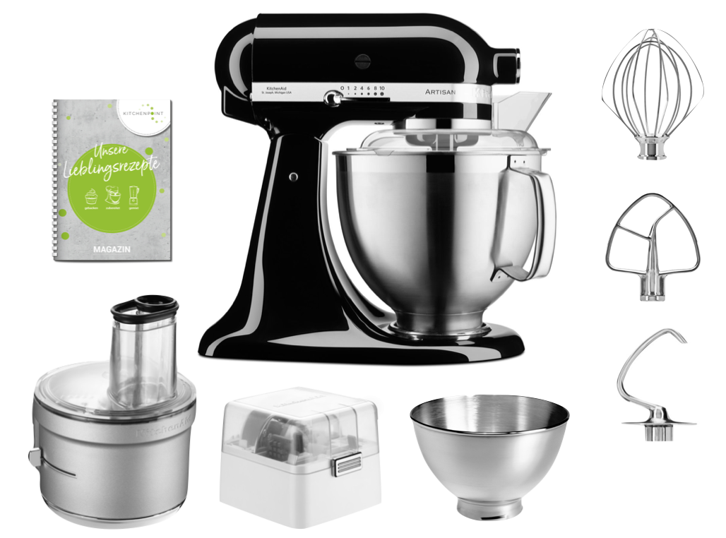 KitchenAid Küchenmaschine 185 Foodprocessor Set Onyx Schwarz