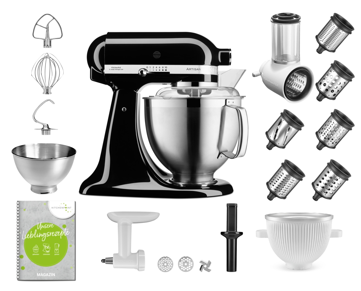 KitchenAid Küchenmaschine 185 Mega Set Onyx Schwarz