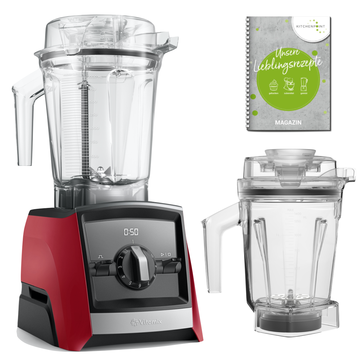 Vitamix ASCENT Mixer A2300i Aer Disc Behälter Set - Rot 