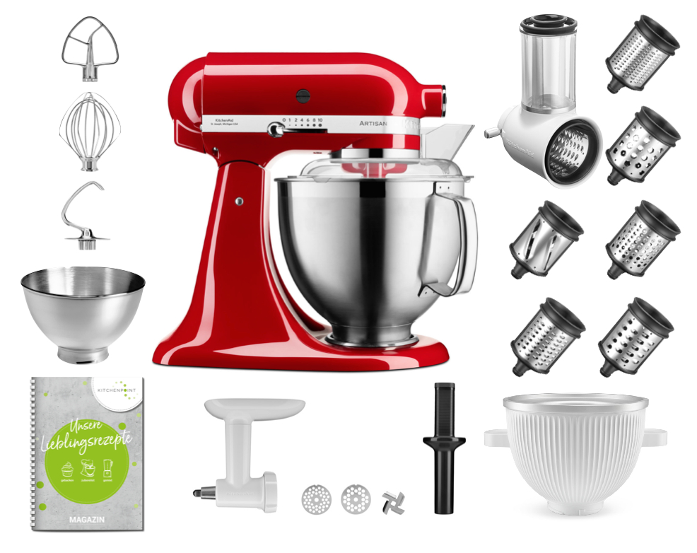 KitchenAid Küchenmaschine 185 Mega Set Empire Rot