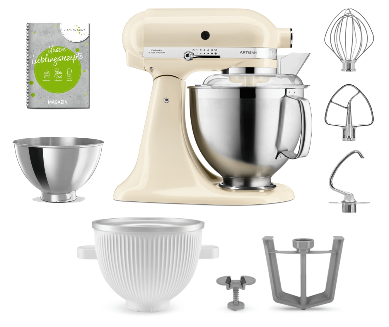 KitchenAid Küchenmaschine 185 Eis Set Creme