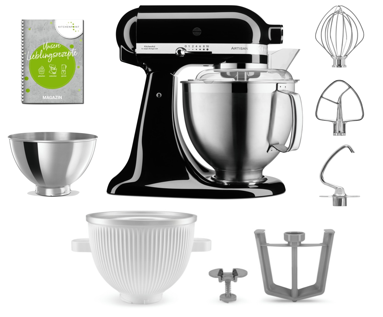 KitchenAid Küchenmaschine 185 Eis Set Onyx Schwarz