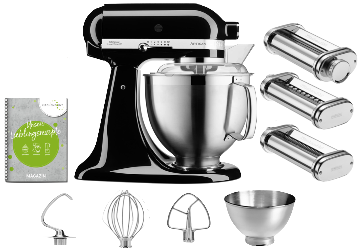 KitchenAid Küchenmaschine 185 Pasta Set Onyx Schwarz