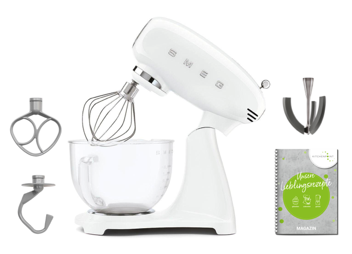 SMEG Küchenmaschine SMF13 Weiss Glasschüssel