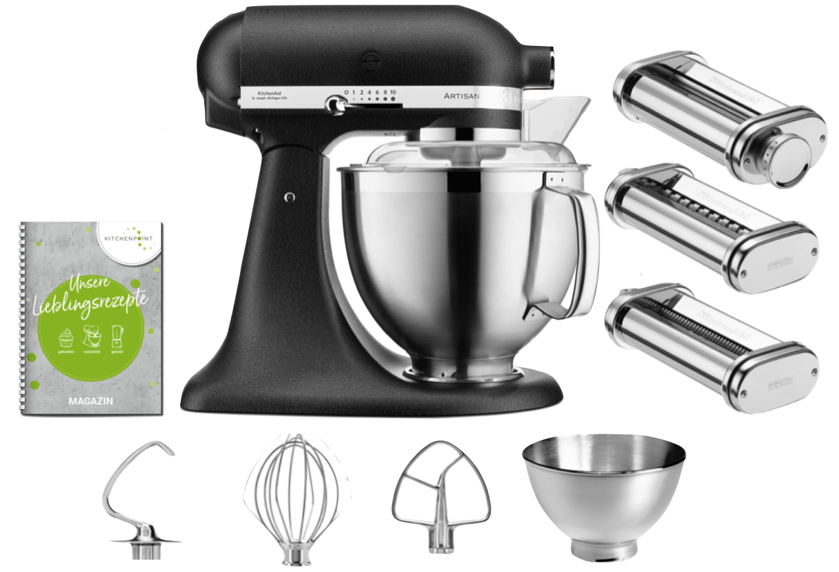 KitchenAid Küchenmaschine 185 Pasta Set Imperial Schwarz