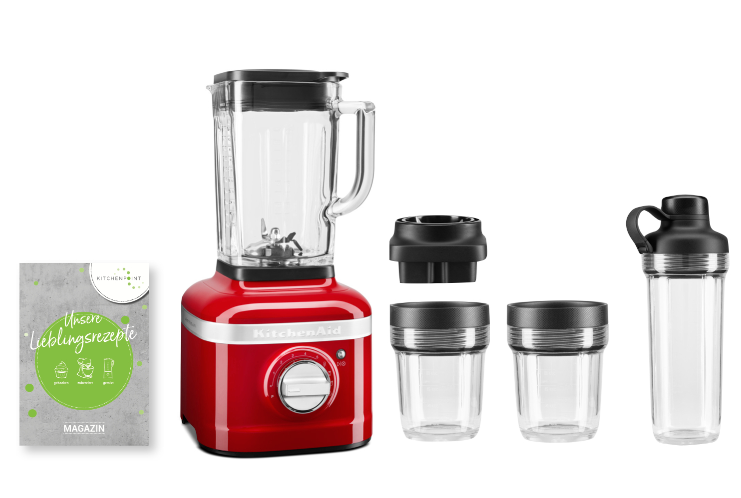 KitchenAid K400 Blender Smoothie Set Empire Rot