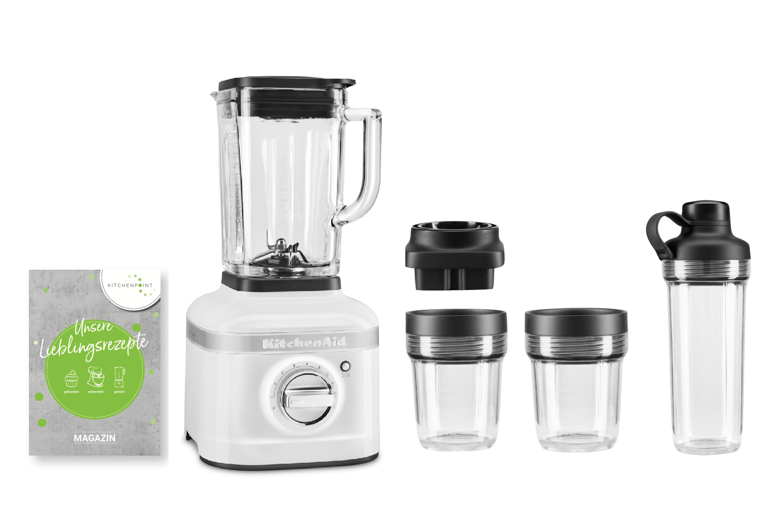 KitchenAid K400 Blender Smoothie Set Weiß