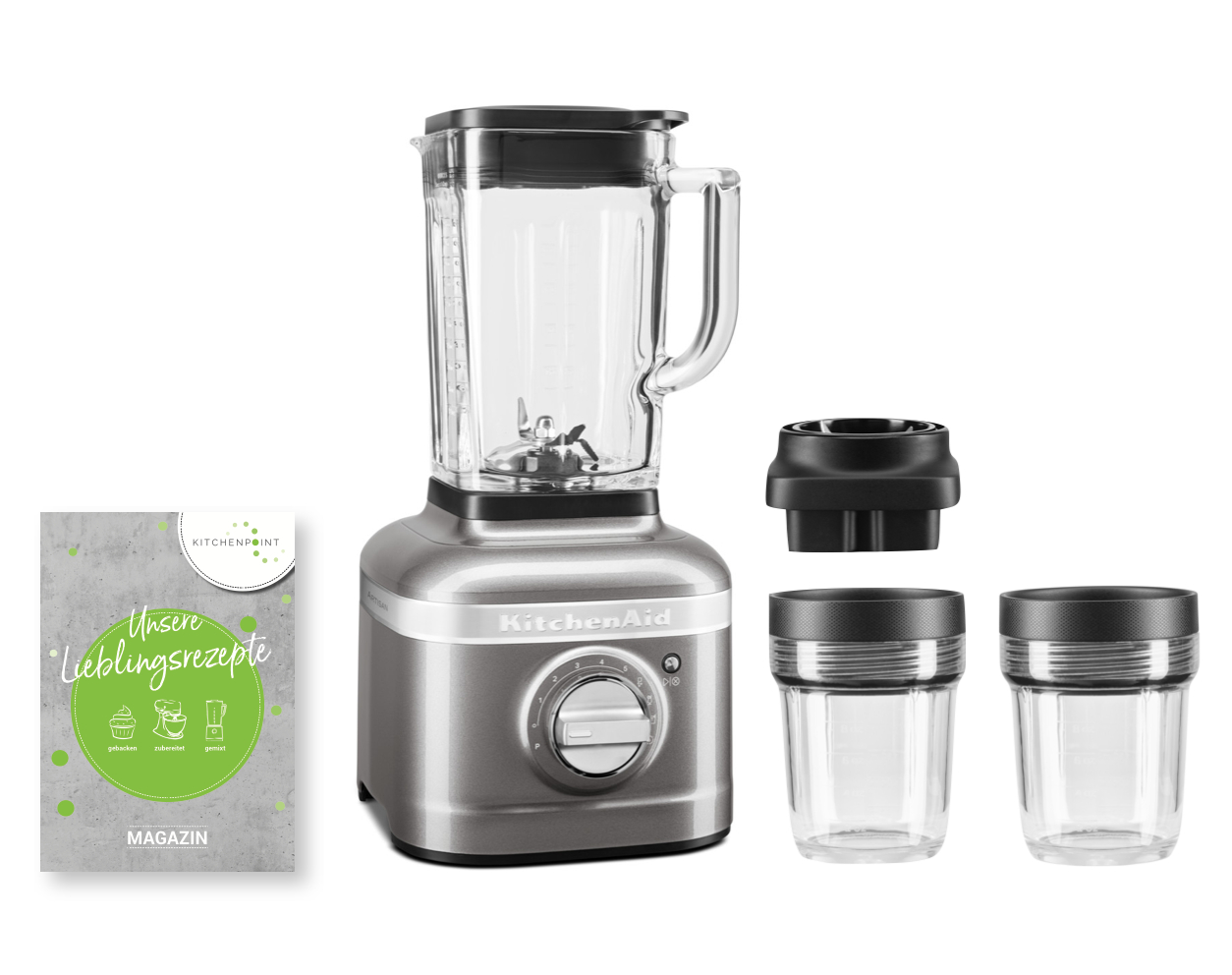KitchenAid Blender K400 Mixbehälter Set Medallion Silber