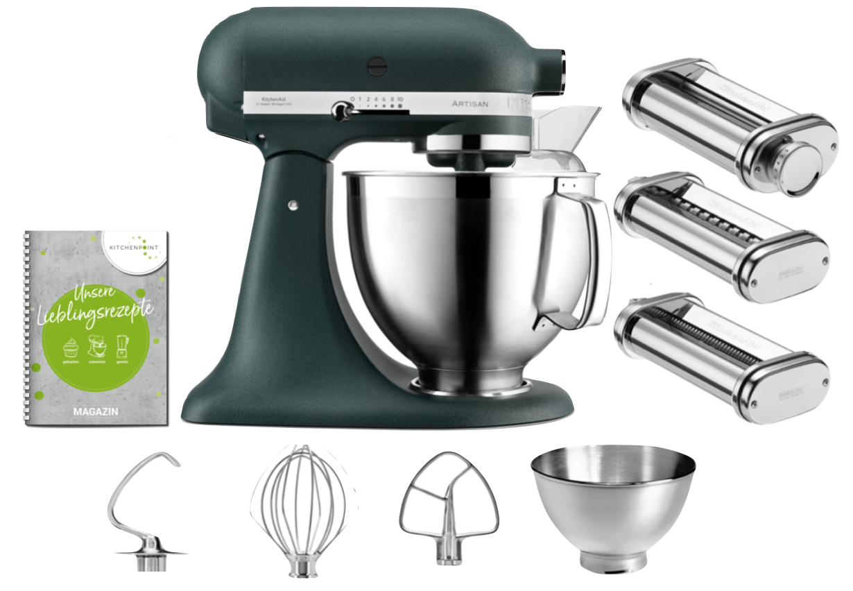 KitchenAid Küchenmaschine 185 Pasta Set Pebbled Palm