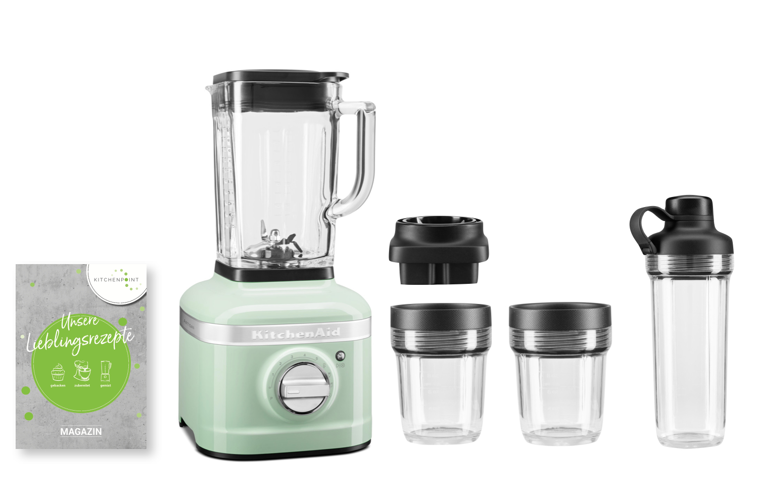 KitchenAid K400 Blender Smoothie Set Pistazie