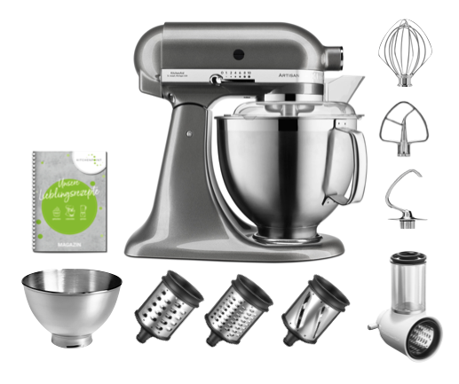 KitchenAid Küchenmaschine 185 Gemüse Set Medallion Silber