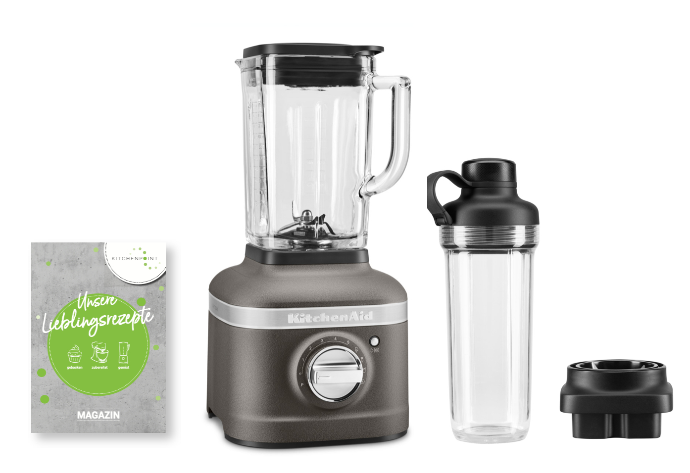 KitchenAid Blender K400 ToGo Mixbecher Set Grau