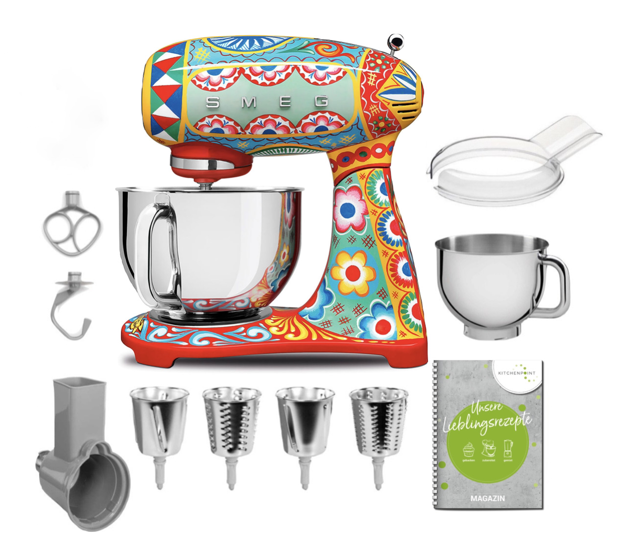 SMEG Küchenmaschine SMF03 Vollfarbe - Gemüse Mega Set Dolce & Gabbana