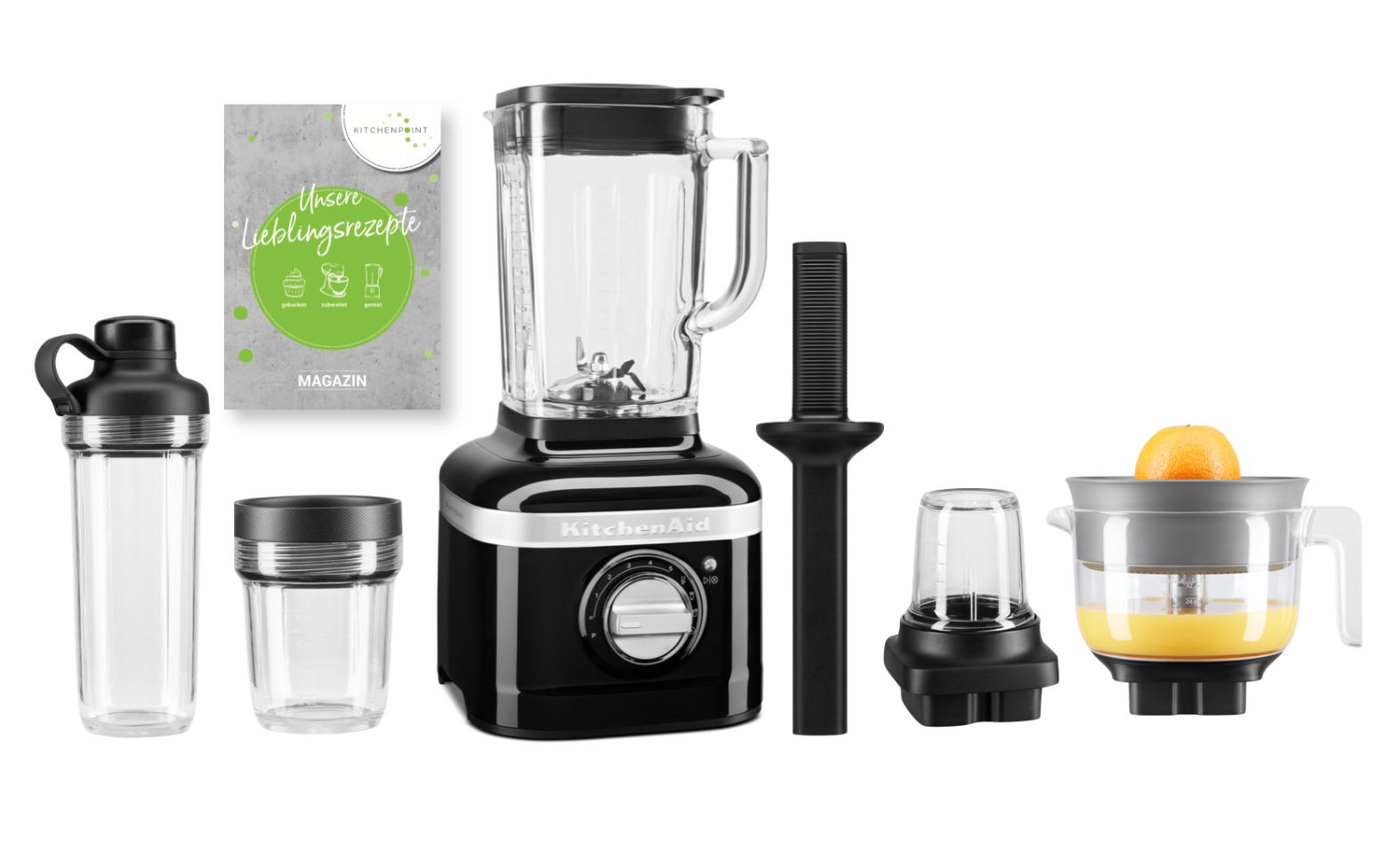 KitchenAid Blender K400 Komplett Set Onyx Schwarz