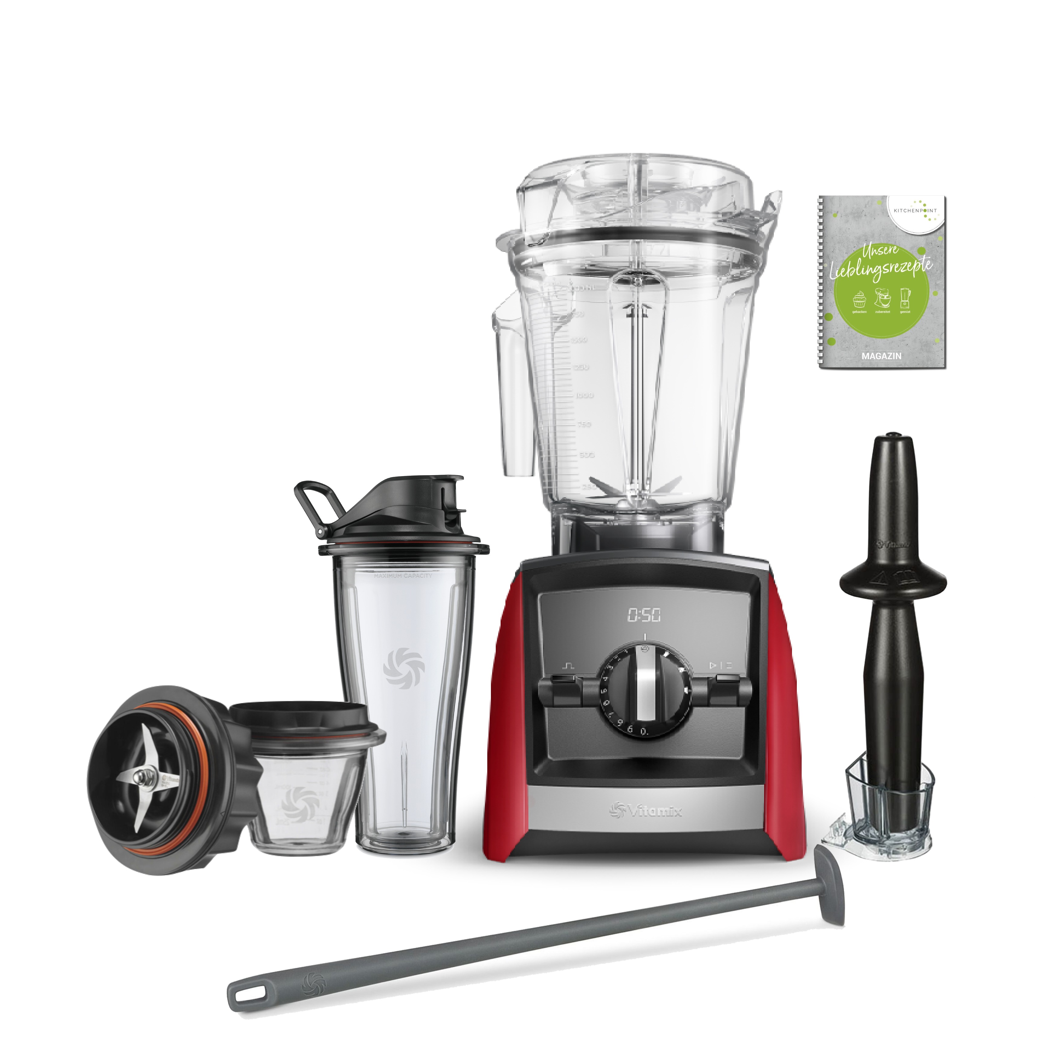 Vitamix ASCENT Mixer A2500i Jubiläums Set inkl. Starter Paket - Rot