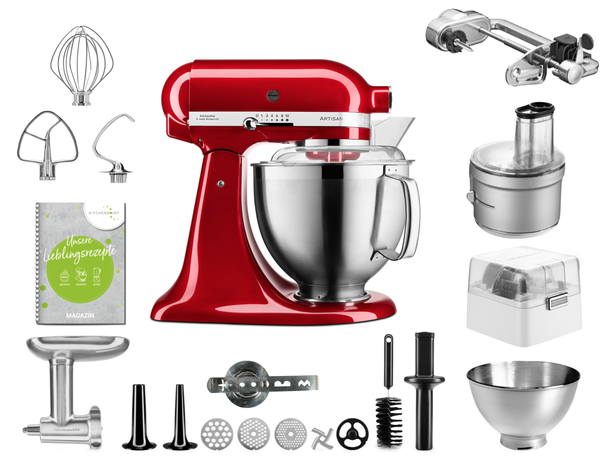 KitchenAid Küchenmaschine 185 Gourmet Set Candy Apple