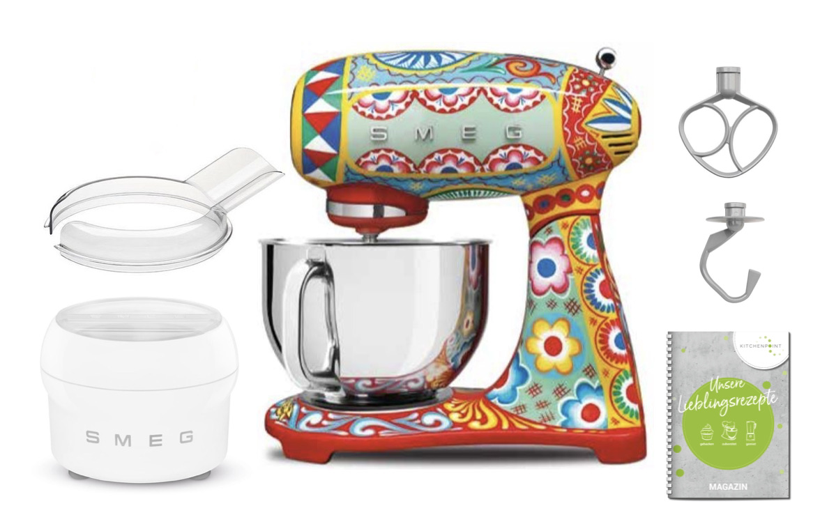 SMEG Küchenmaschine SMF03 Vollfarbe - Eis Set Dolce & Gabbana
