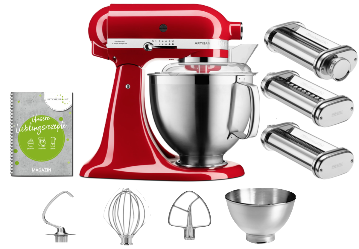 KitchenAid Küchenmaschine 185 Pasta Set Empire Rot