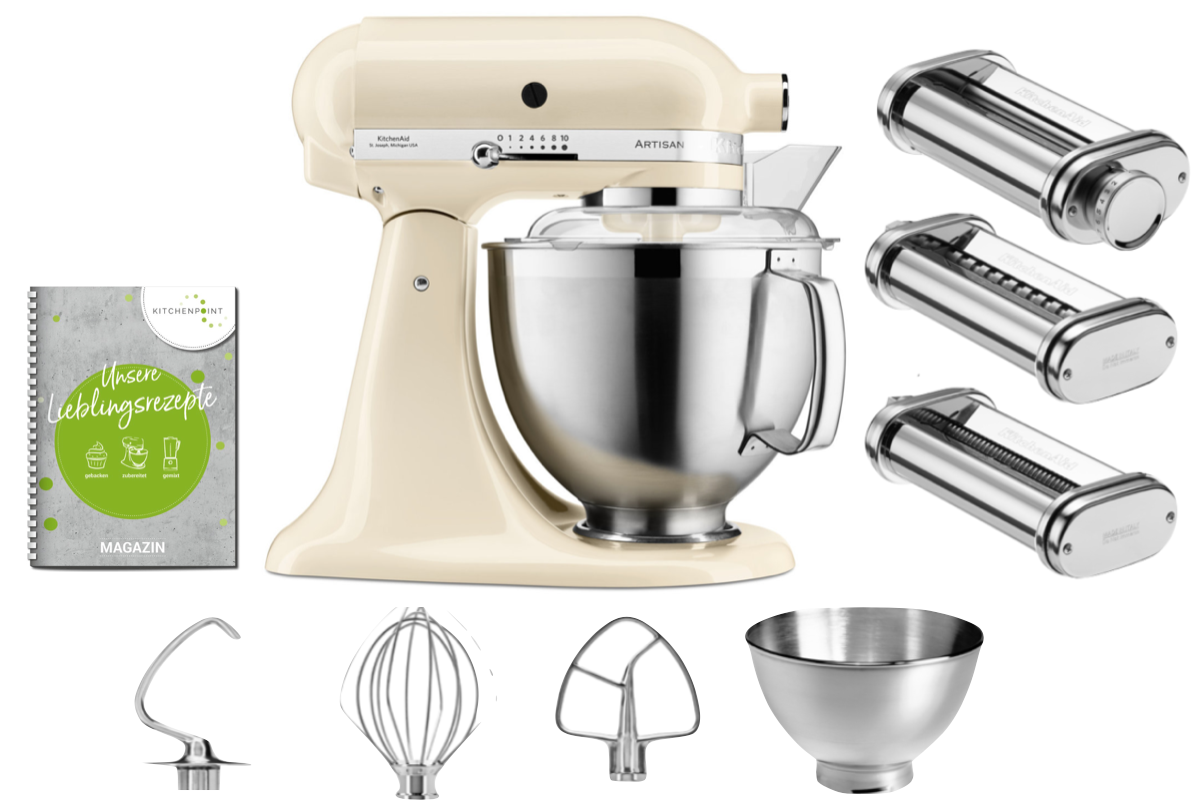 KitchenAid Küchenmaschine 185 Pasta Set Creme