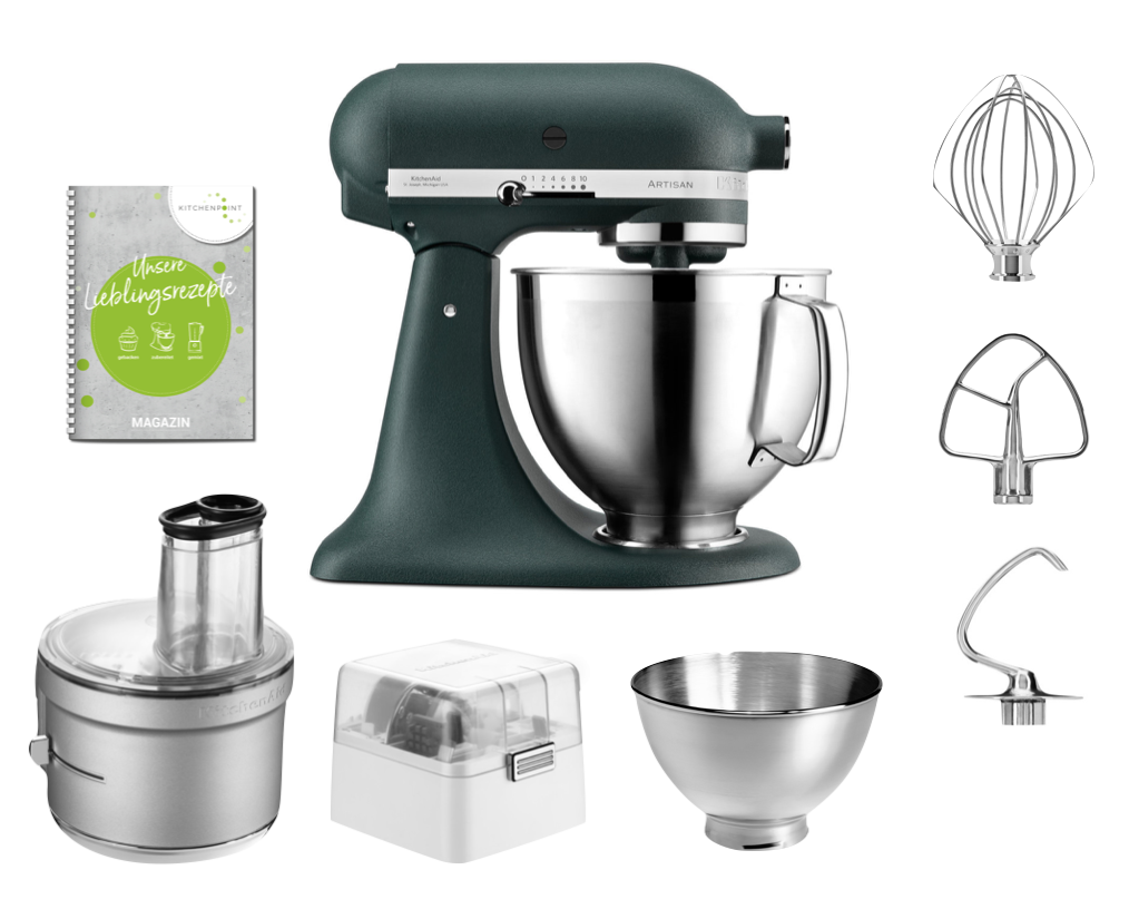 KitchenAid Küchenmaschine 185 Foodprocessor Set Pebbled Palm