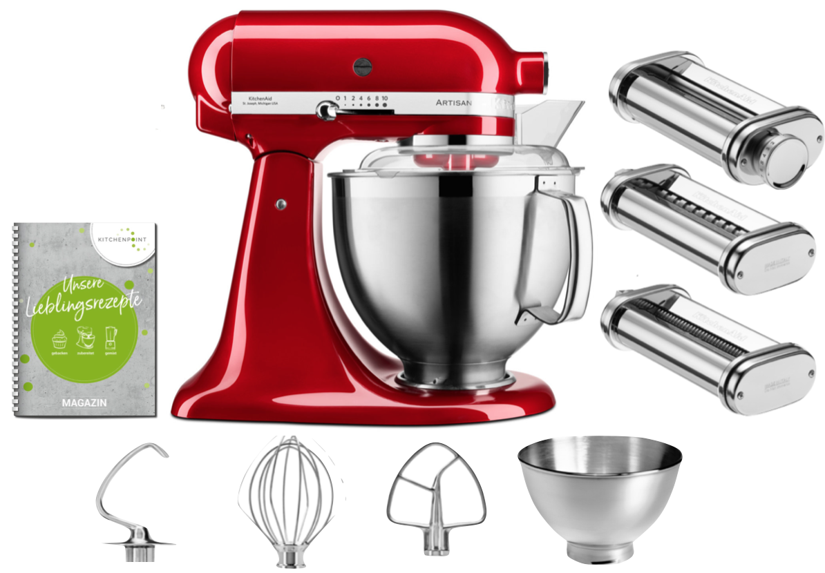 KitchenAid Küchenmaschine 185 Pasta Set Candy Apple