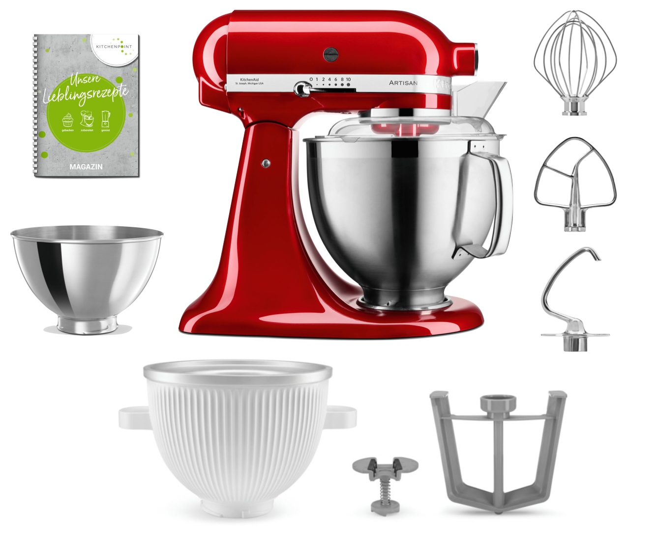 KitchenAid Küchenmaschine 185 Eis Set Candy Apple