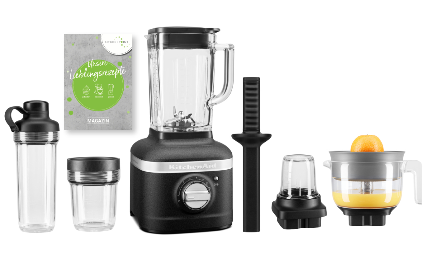 KitchenAid Blender K400 Komplett Set Imperial Gusseisen Schwarz