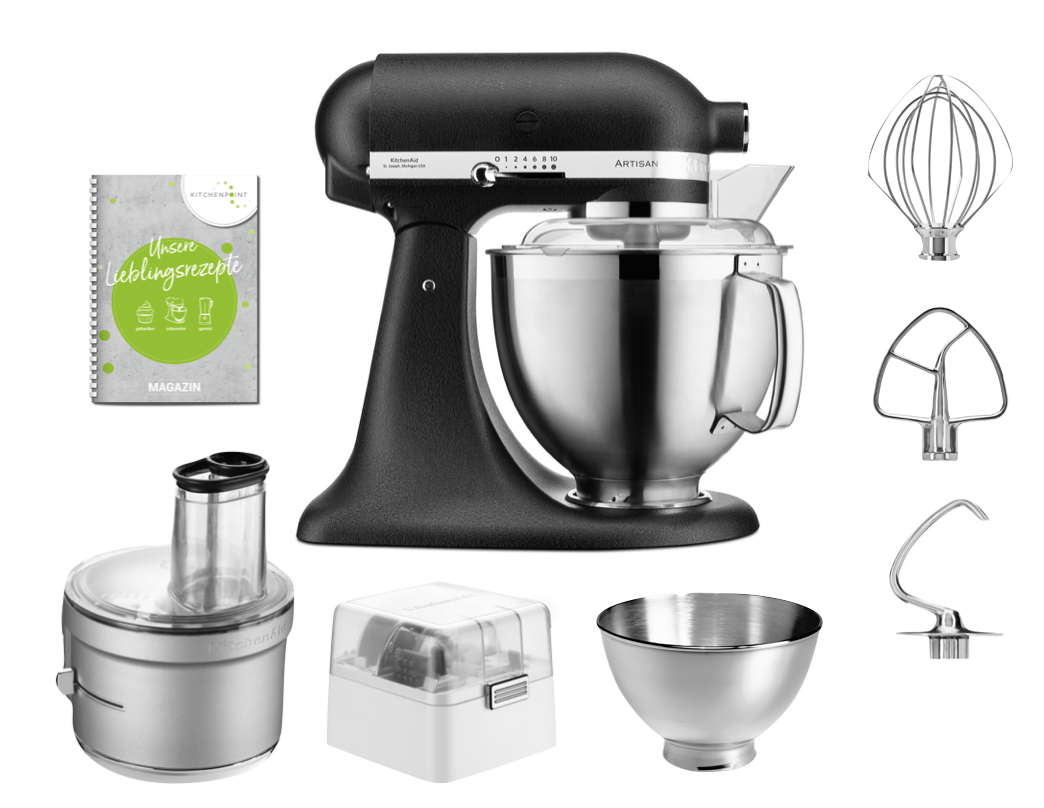 KitchenAid Küchenmaschine 185 Foodprocessor Set Imperial Schwarz