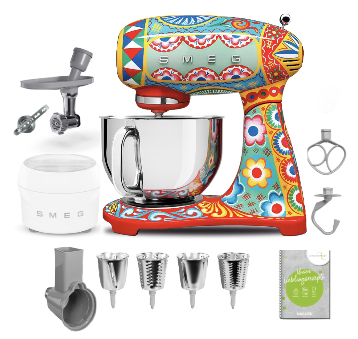 SMEG Küchenmaschine SMF03 Vollfarbe - Gourmet Set Dolce & Gabbana